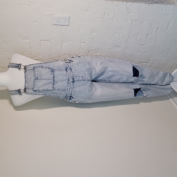Dittos Overalls Coveralls Denim Blue Jeans Acid Wash Adjustable Distressed 26 - Picture 1 of 15